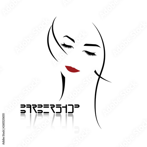  vector illustration, depicting the face of a beautiful woman with long ringlets
