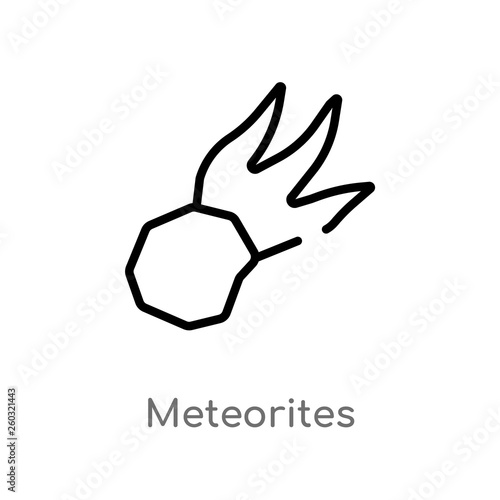 outline meteorites vector icon. isolated black simple line element illustration from astronomy concept. editable vector stroke meteorites icon on white background