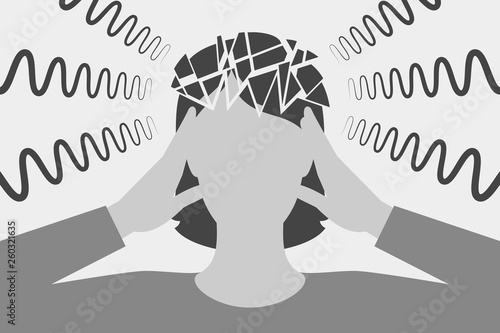 Woman's headache concept