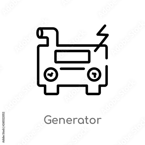 outline generator vector icon. isolated black simple line element illustration from astronomy concept. editable vector stroke generator icon on white background