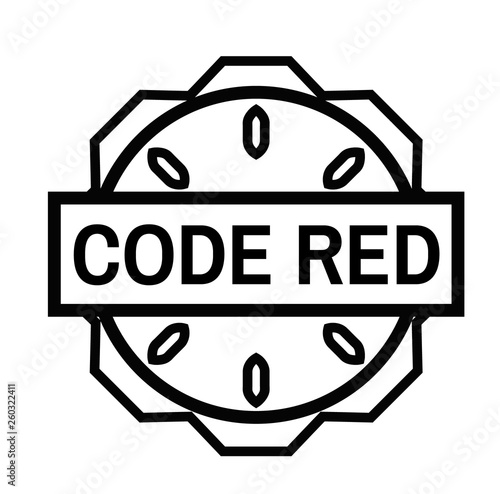 CODE RED stamp on white