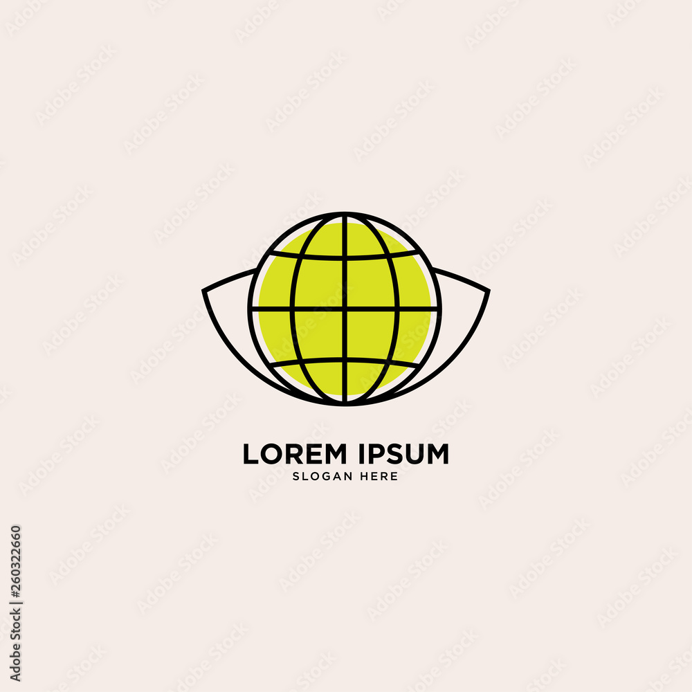 leaf planet nature simple logo template vector illustration icon element - Vector