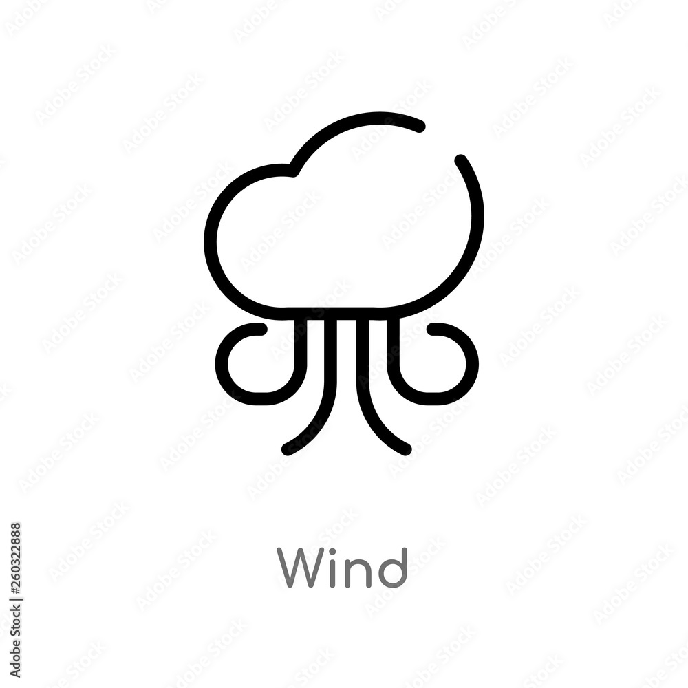 outline wind vector icon. isolated black simple line element illustration from autumn concept. editable vector stroke wind icon on white background outline wind vector icon. isolated black simple line element illustration from autumn concept. editable vector stroke wind icon on white background