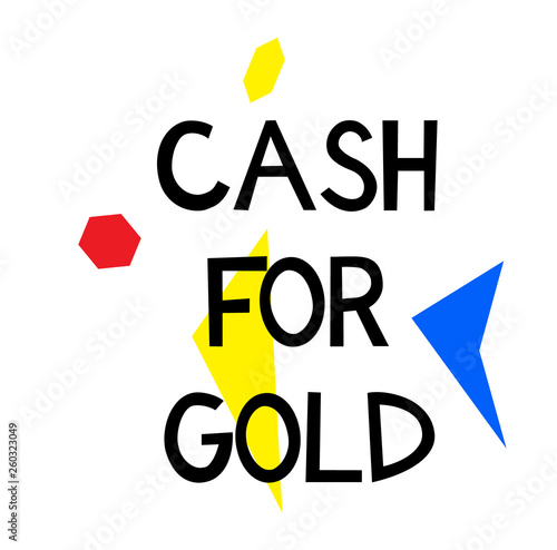 CASH FOR GOLD stamp on white