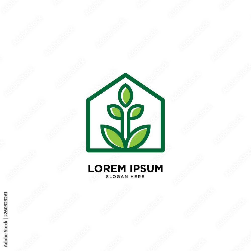 Nature Home logo simple line logo template vector illustration - Vector Nature Home logo simple line logo template vector illustration - Vector