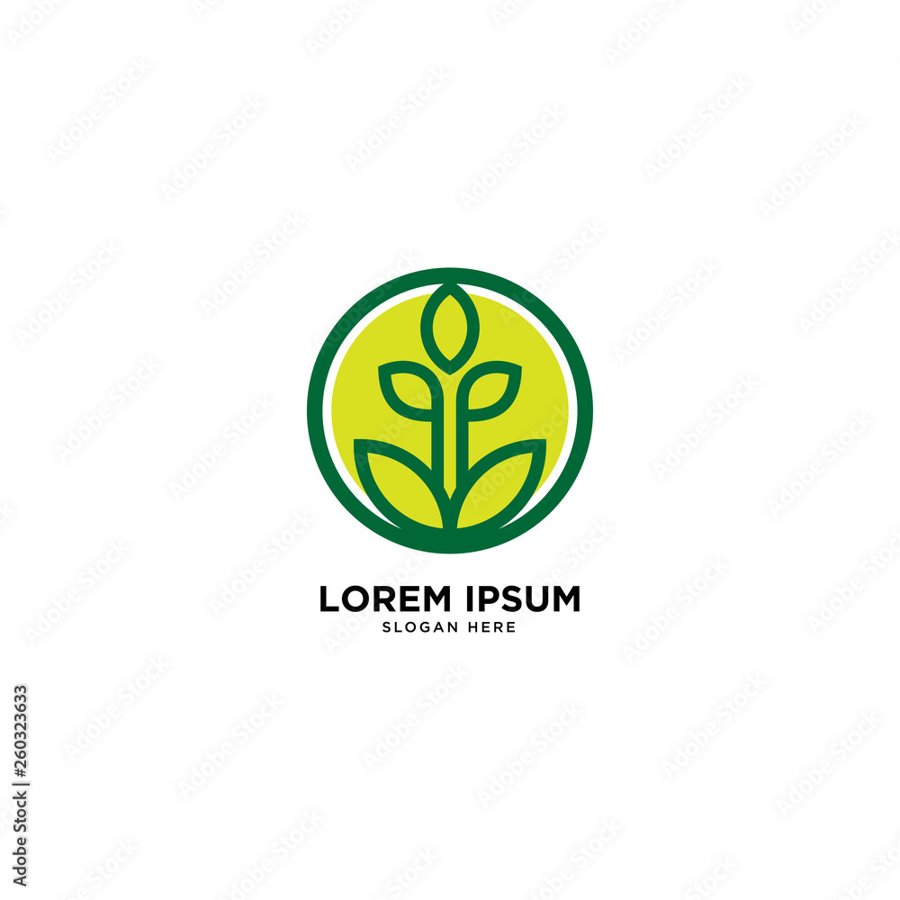 nature leaf simple line logo template vector illustration icon element - Vector nature leaf simple line logo template vector illustration icon element - Vector