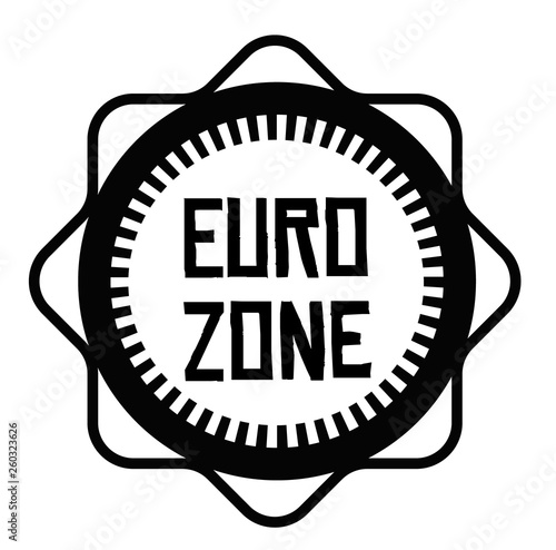 EURO ZONE stamp on white