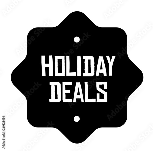 HOLIDAY DEALS stamp on white