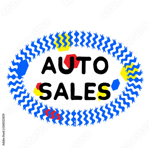 AUTO SALES stamp on white