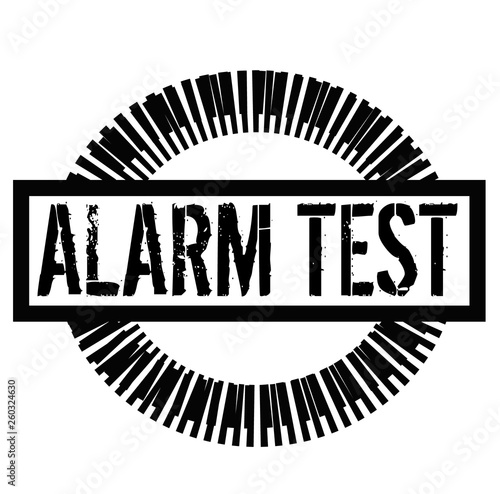 ALARM TEST stamp on white