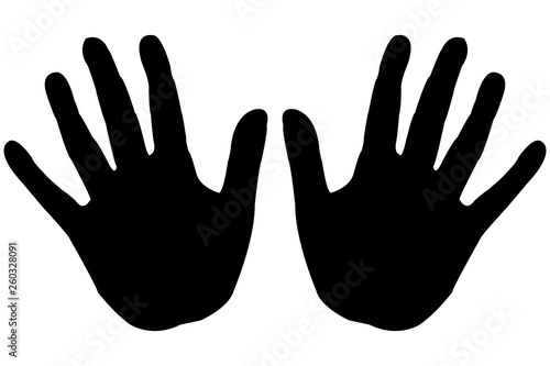 Silueta de manos negras.