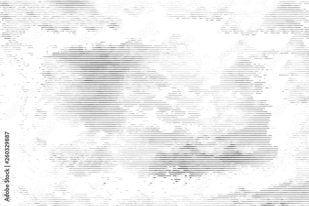 Obraz premium Halftone monochrome grunge horizontal lines texture.