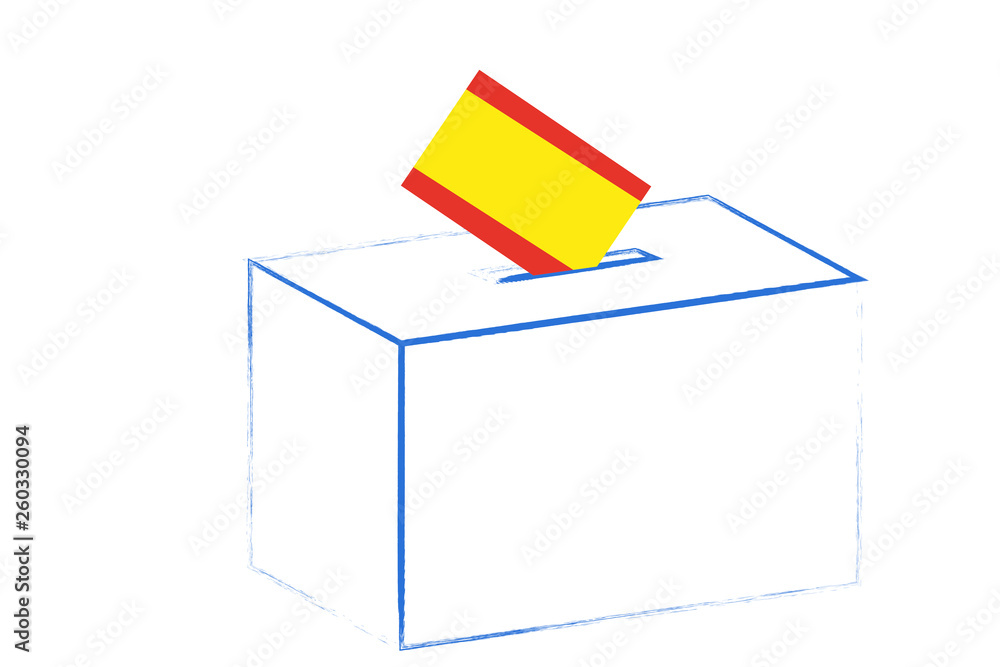 Urna con sobre de España. Urna con sobre de España.