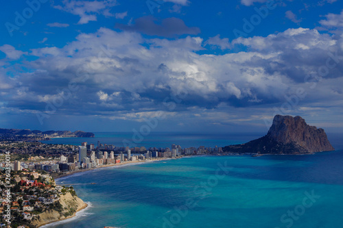 Panoramic view of the bay of Calpe, Valencia, Spain.