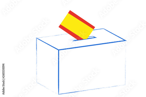 Urna con sobre de España.