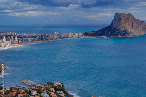 Panoramic view of the bay of Calpe, Valencia, Spain.