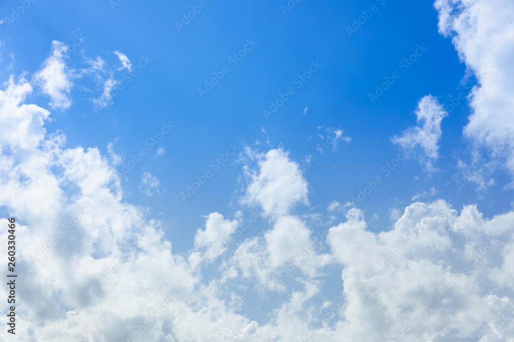 Fototapeta Beautiful white fluffy clouds in the blue sky day, cloud day. It best for background, abstract or blur.