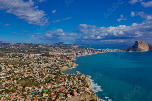 Panoramic view of the bay of Calpe, Valencia, Spain.