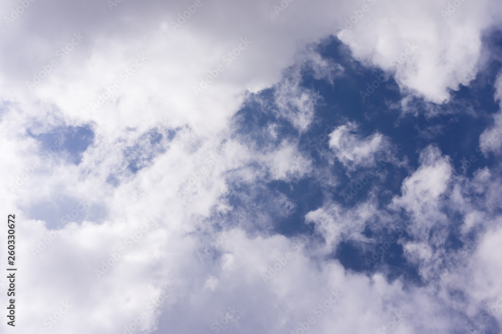 Beautiful white fluffy clouds in the blue sky day, cloud day. It best for background, abstract or blur.