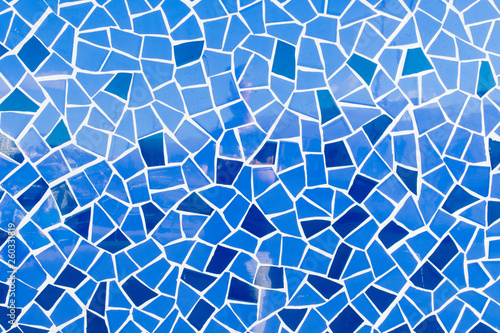 Summer atlantic ocean blue mosaic tiles wallpaper background texture. photo