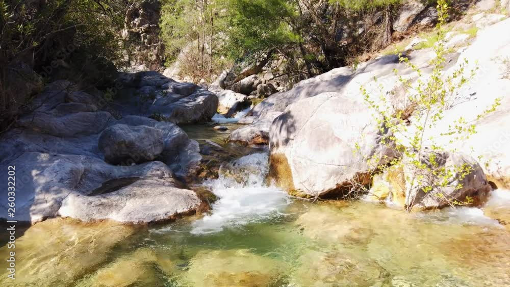 Turkey river in canyon shooting 4k 2019 year March month Turkey river in canyon shooting 4k 2019 year March month