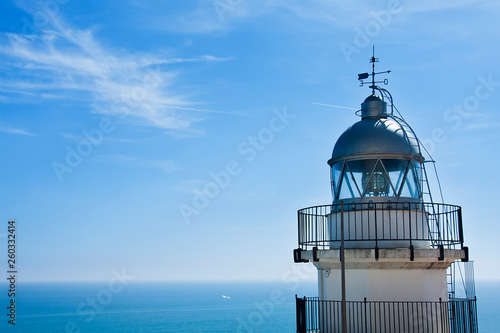 a small lighthouse in peniscola, in the spanish coastline