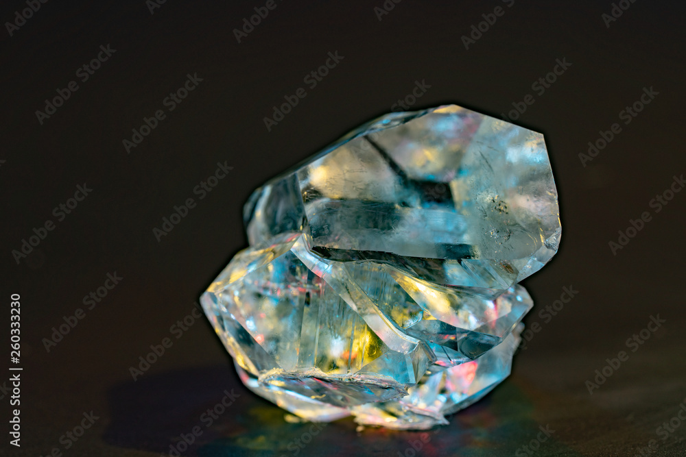 Gemstone nugget. Clear rough diamond