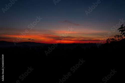 sunset in the mountains