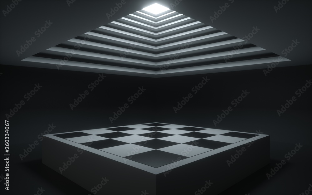 chess board seen close up with depth of field effect - 3D rendering Stock  Photo - Alamy