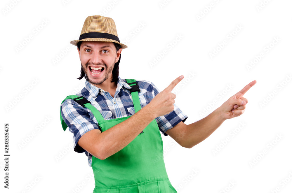 Young farmer isolated on white background Young farmer isolated on white background