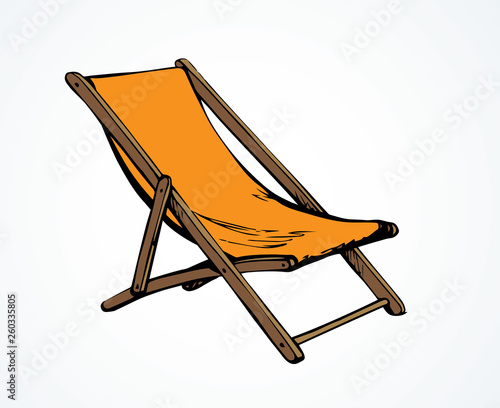 Canvas Print Beach chair. Vector freehand drawing