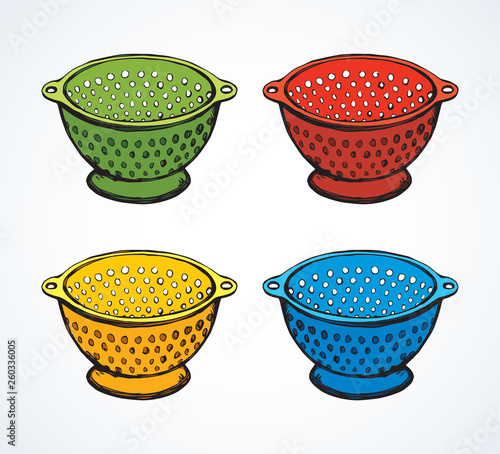 Colander. Vector drawing