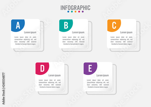 Business infographic labels template with 5 options.Creative concept for infographic..