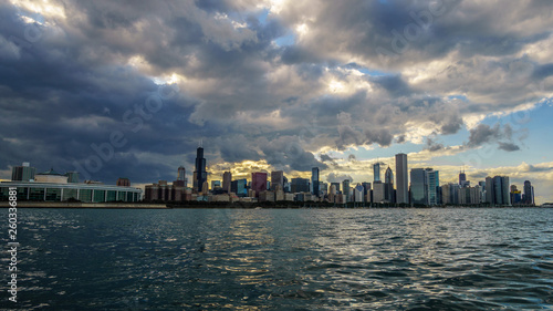 The Chicago Skyline at Sunset © done4today