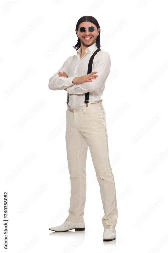 Man in funny concept isolated on white Man in funny concept isolated on white