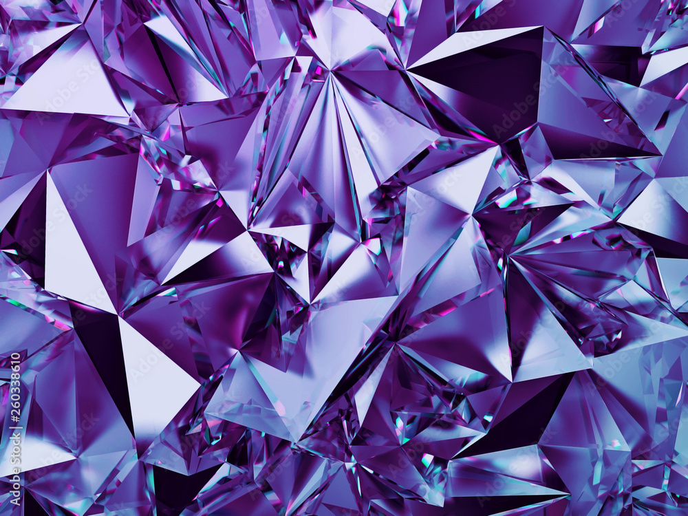 3d abstract violet crystal background, blue purple fashion wallpaper,  faceted geometrical crystallized texture Stock Illustration | Adobe Stock