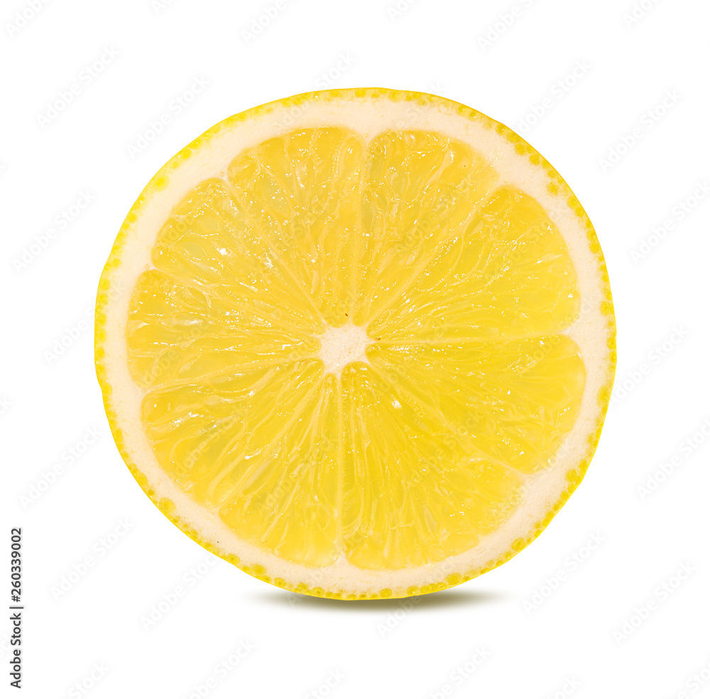Fresh lemon slices isolated on white background with clipping path Fresh lemon slices isolated on white background with clipping path