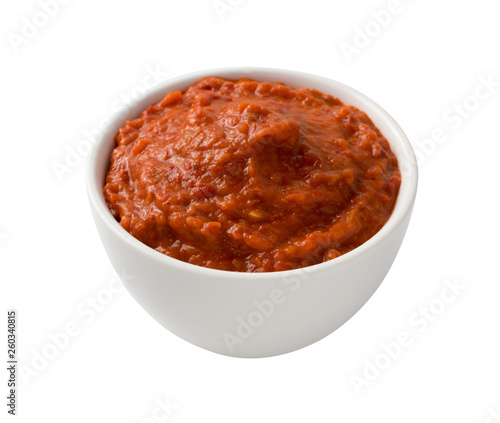 фотографія Ajvar or Pindjur Orange Vegetable Spread made from Bell Peppers