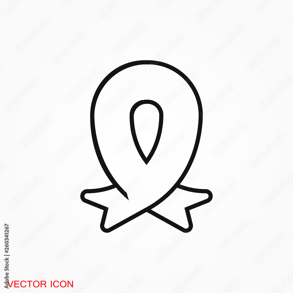 Ribbon icon vector sign symbol for design