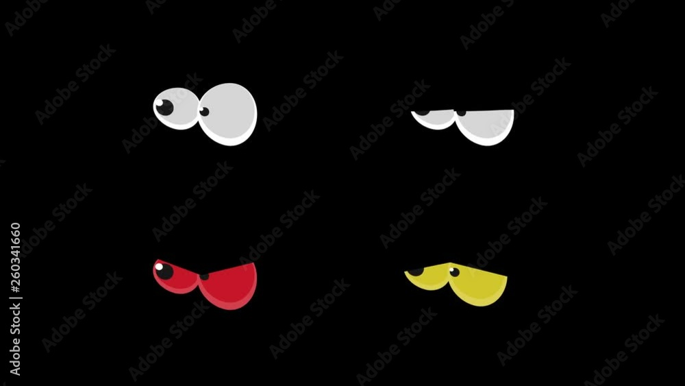 Cartoon Eyes Watching And Blinking/ Animation of a 4k set of cartoon and comic eyes, with different emotions Cartoon Eyes Watching And Blinking/ Animation of a 4k set of cartoon and comic eyes, with different emotions