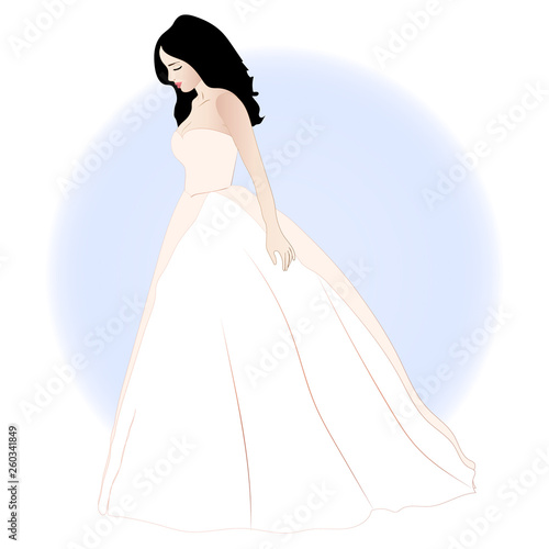 Girl in a wedding dress vector art