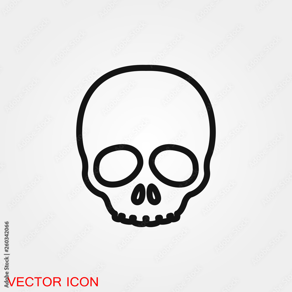 Skull icon vector sign symbol for design