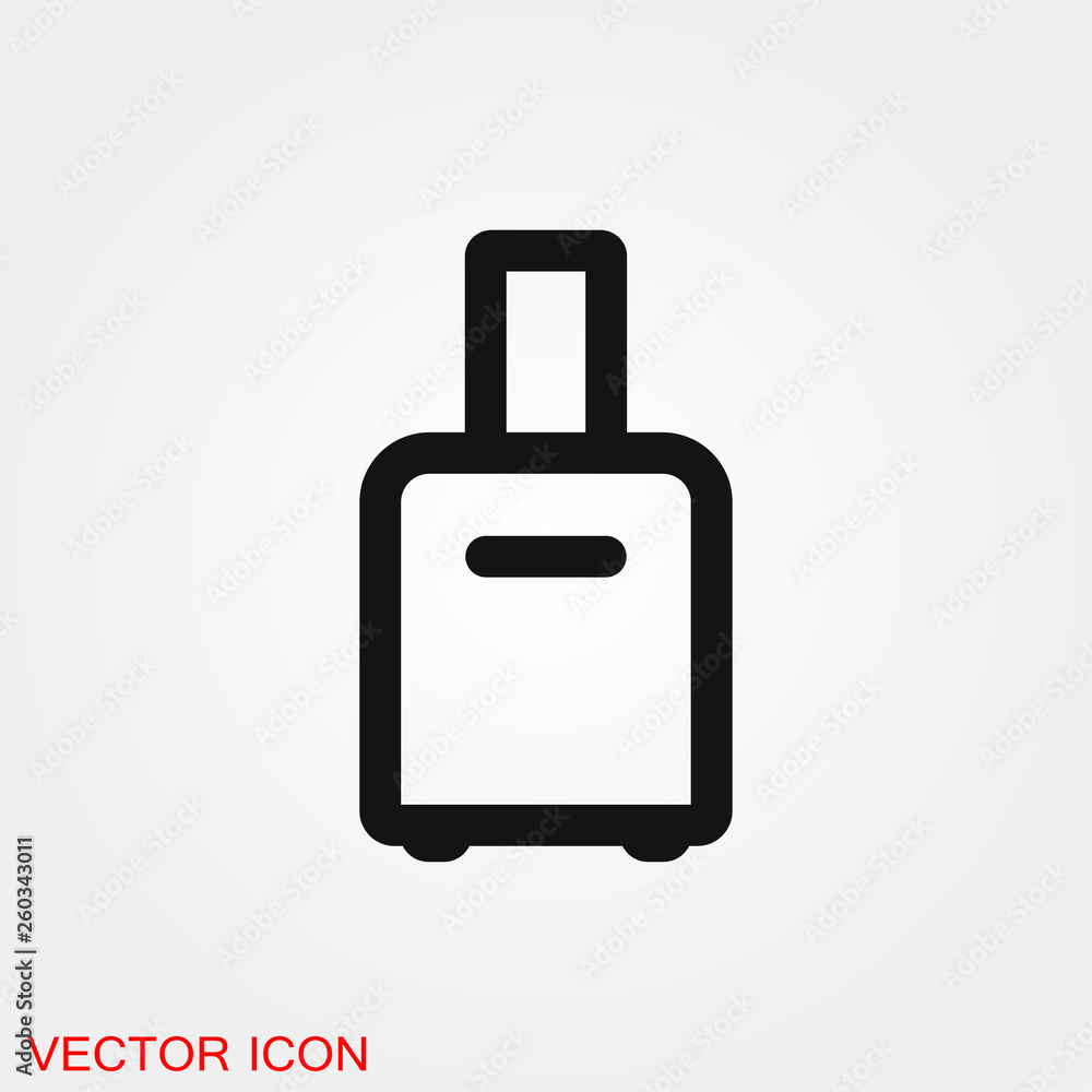 Travel bag icon vector sign symbol for design