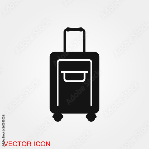 Travel bag icon vector sign symbol for design