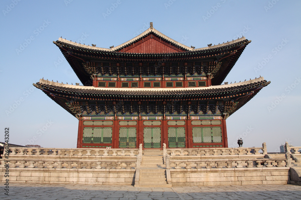 Geunjeongjeon, throne hall in gyeongbok the royal palace in seoul. Characteristic building of korean Geunjeongjeon, throne hall in gyeongbok the royal palace in seoul. Characteristic building of korean