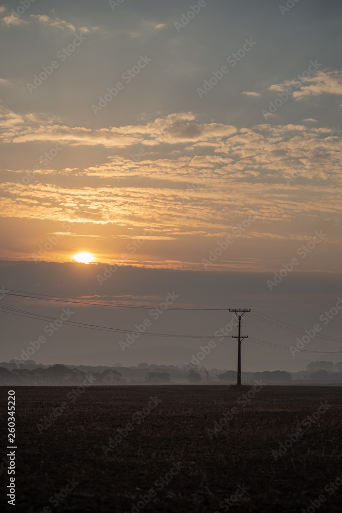 cloudy and foggy sunrise over slovakian landscape in autumn cloudy and foggy sunrise over slovakian landscape in autumn