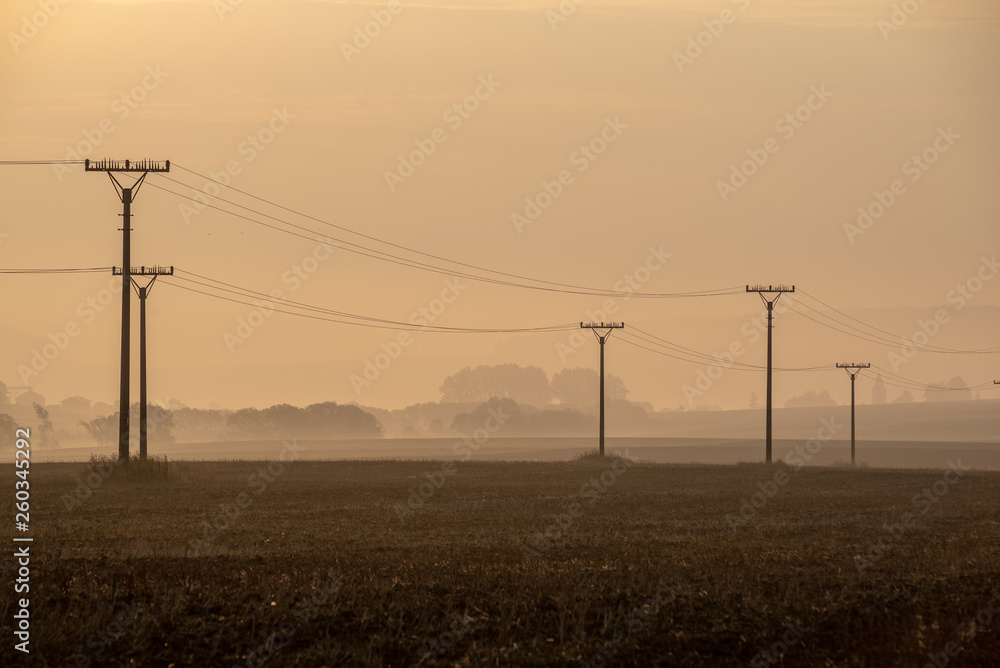 cloudy and foggy sunrise over slovakian landscape in autumn cloudy and foggy sunrise over slovakian landscape in autumn
