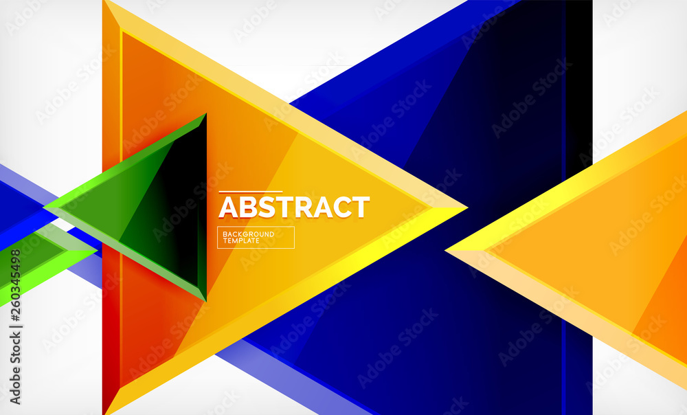Flying triangles compostion geometric background Flying triangles compostion geometric background