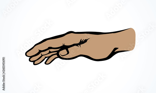 Praying hands. Vector drawing