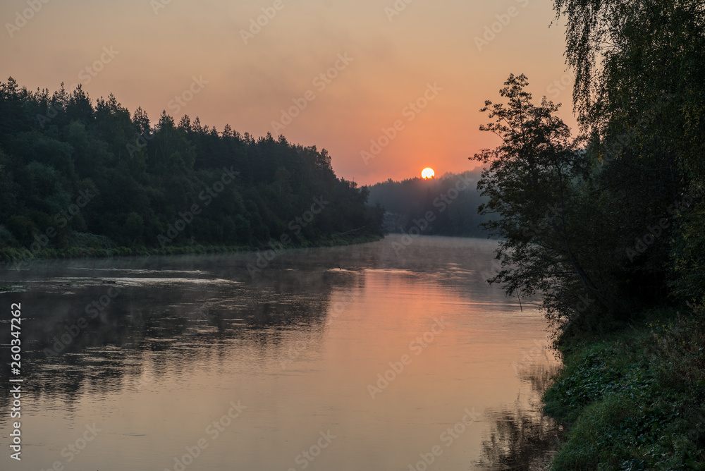 colorful sunset on the river colorful sunset on the river
